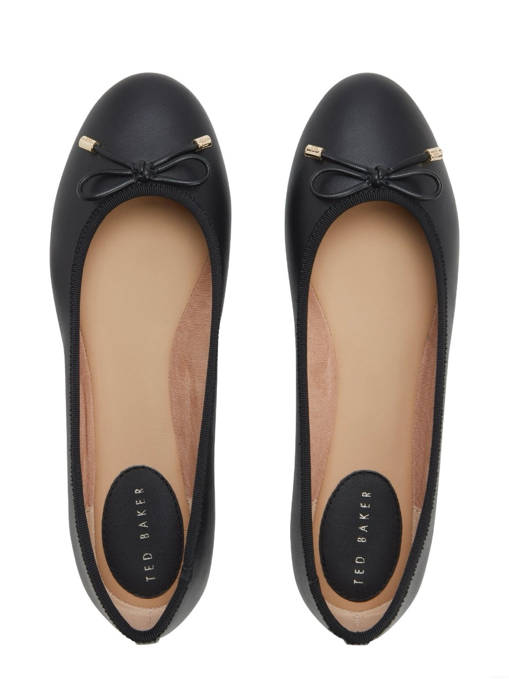 Ted Baker Women’s Black Leather Ballet Flats with Bow US 6.5 NEW